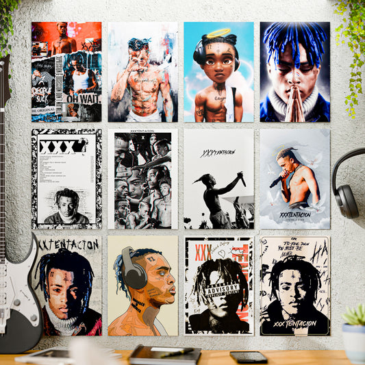 XXXTentacion Music Artist Posters Set of 12 – A4 Premium 300 GSM Thick Paper Hip Hop Wall Art