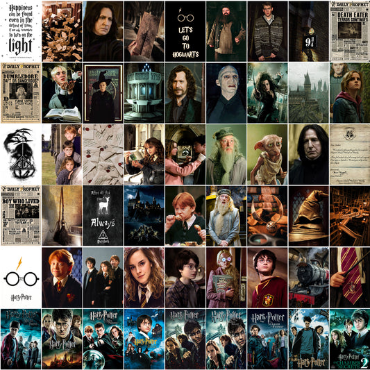 Harry Potter Movie Wall Collage Kit Posters Set of 54 – 4 x 6 Inches Premium 300 GSM Thick Paper Prints