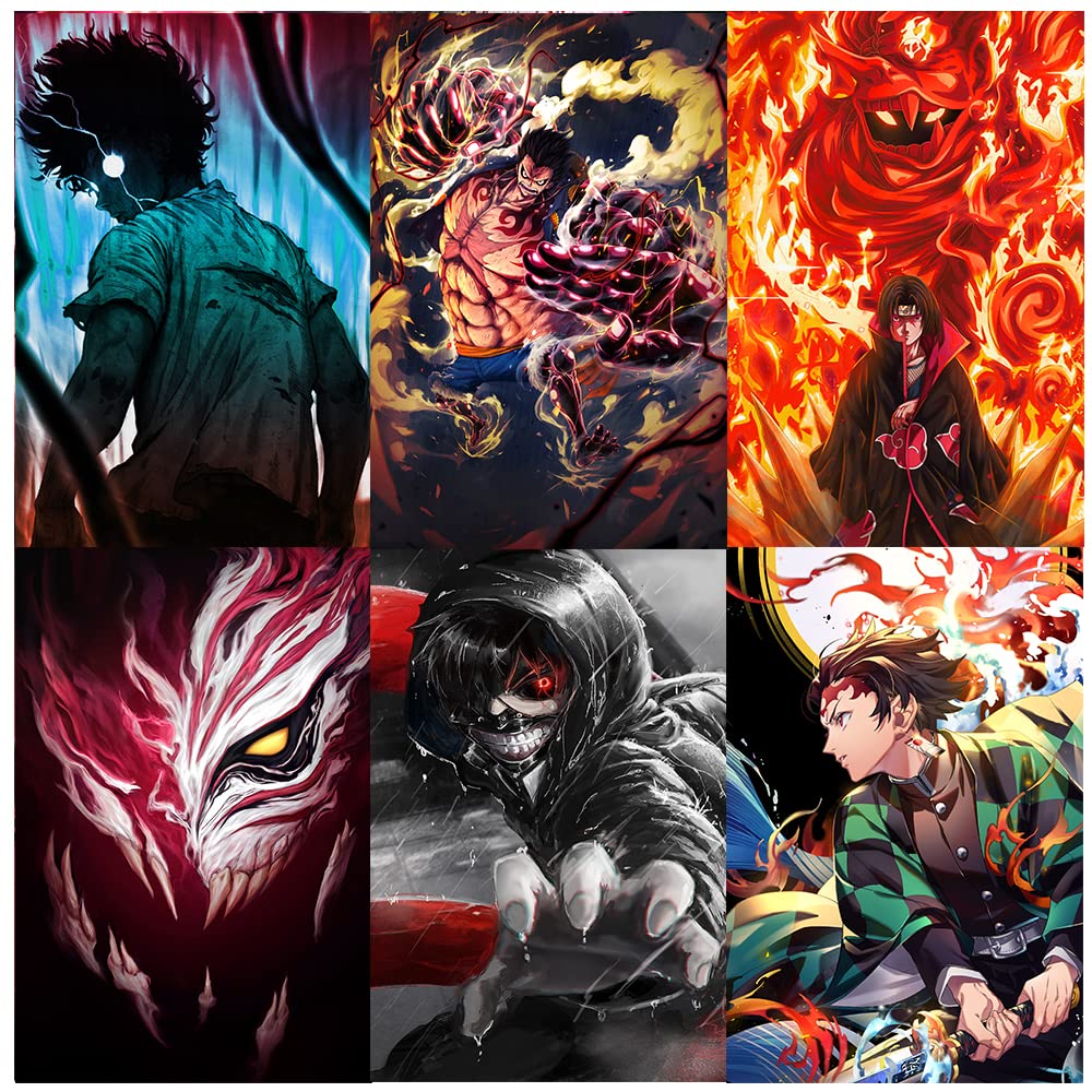 REDCLOUD Paper Set Of 20 Mix Anime PEEL N STICK Self Adhesive Light weight posters for long lasting on Wall Posters Size - A4 Anime posters for bedroom | Naruto anime | Demon slayer | Dragon ball z | Jujutsu kaisen | One piece | Attack on titan