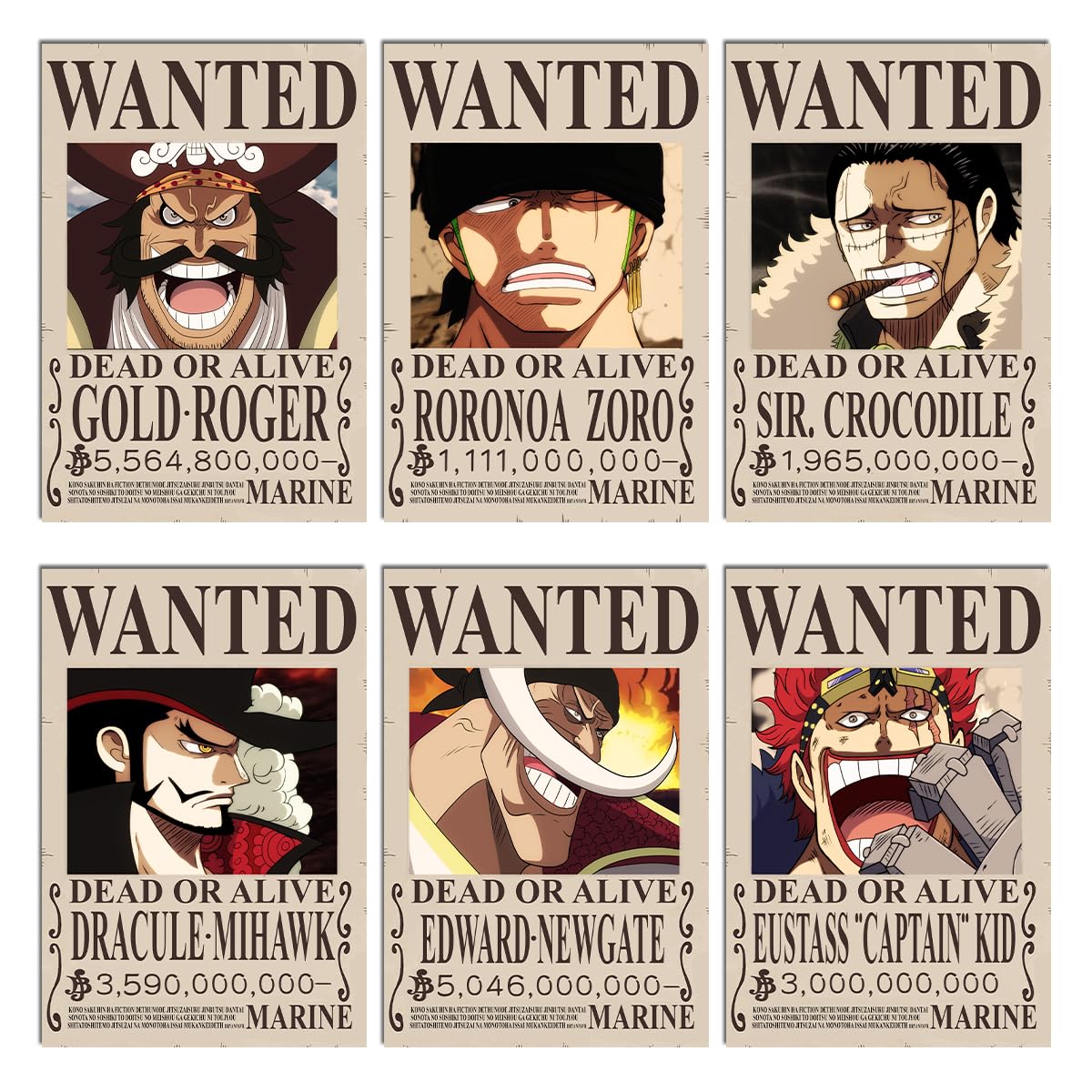 RedCloud Set of 20 PEEL N STICK One Piece Wanted Self Adhesive Light weight posters for long lasting on Wall Posters of Size A4 for Bedroom | office | LUFFY | ZORO | SANJI | FRANKY