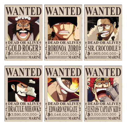 RedCloud Set of 20 PEEL N STICK One Piece Wanted Self Adhesive Light weight posters for long lasting on Wall Posters of Size A4 for Bedroom | office | LUFFY | ZORO | SANJI | FRANKY