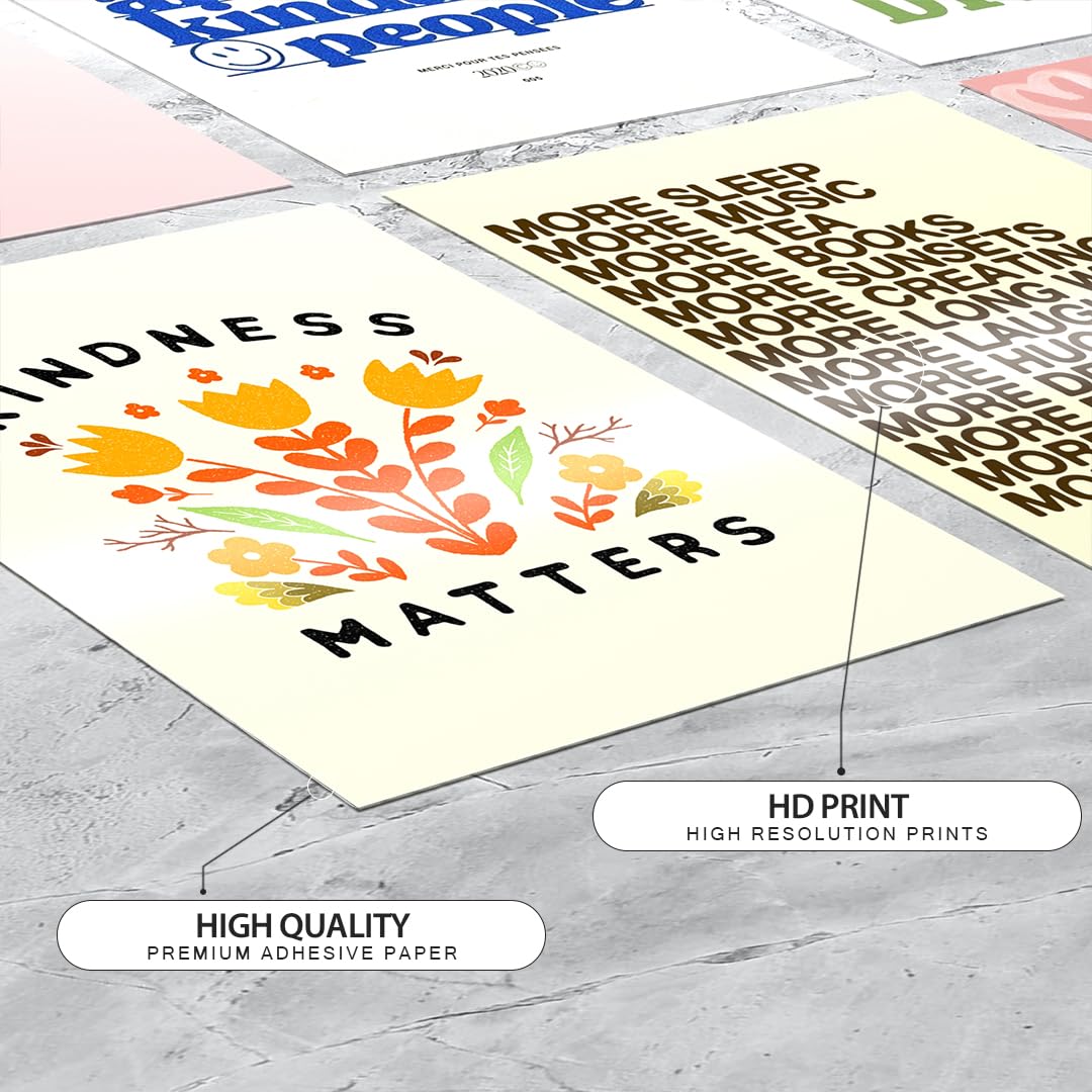 Set of 30 PEEL N STICK Positive Vibes Art wall collage aesthetic posters for room each poster size 4x6 inches