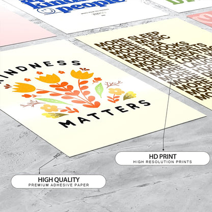 Set of 30 PEEL N STICK Positive Vibes Art wall collage aesthetic posters for room each poster size 4x6 inches