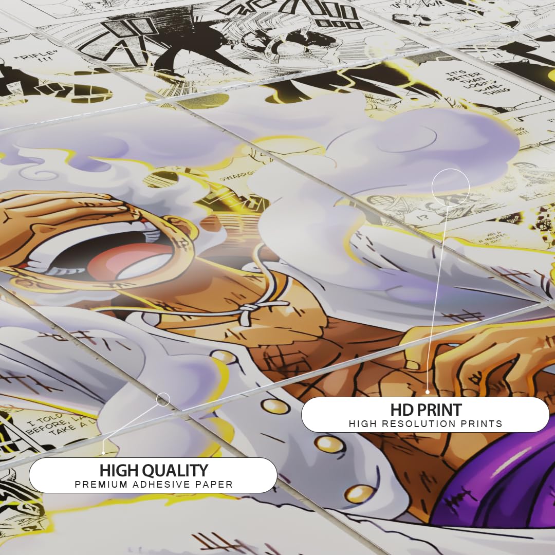 Set of 20 Monkey D.Luffy One Piece anime manga PEEL N STICK Self Adhesive Light weight posters for long lasting on Wall Poster For Room wall poster for bedroom with SIZE A4