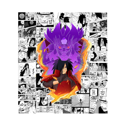 Set of 20 Madara Uchiha Naruto anime manga PEEL N STICK Self Adhesive Light weight posters for long lasting on Wall Poster For Room wall poster for bedroom with SIZE A4