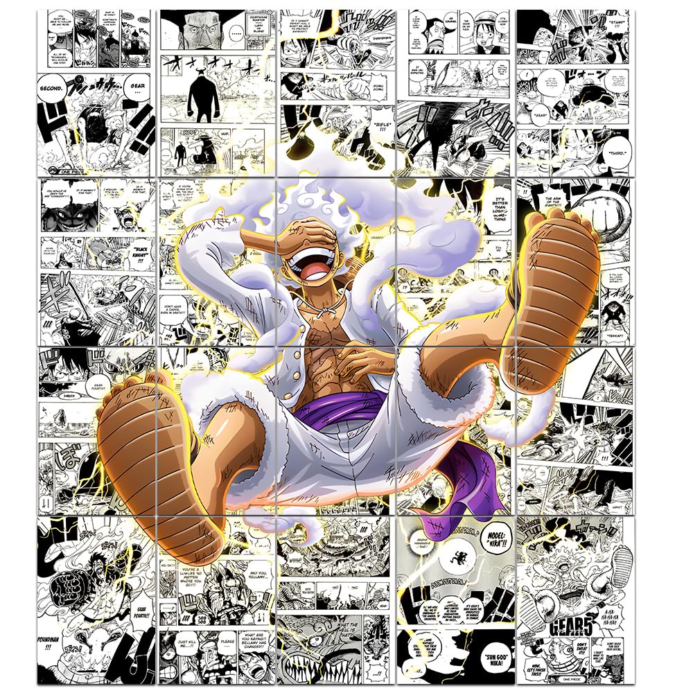 Set of 20 Monkey D.Luffy One Piece anime manga PEEL N STICK Self Adhesive Light weight posters for long lasting on Wall Poster For Room wall poster for bedroom with SIZE A4