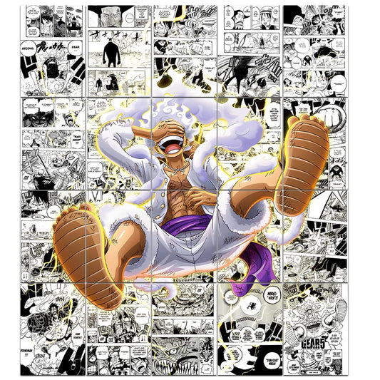 Set of 20 Monkey D.Luffy One Piece anime manga PEEL N STICK Self Adhesive Light weight posters for long lasting on Wall Poster For Room wall poster for bedroom with SIZE A4