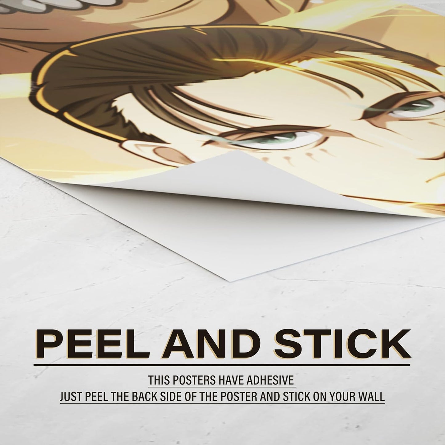 Set of 20 Eren Yeager Attack on titan anime manga PEEL N STICK Self Adhesive Light weight posters for long lasting on Wall posters anime manga wall poster for bedroom SIZE A4