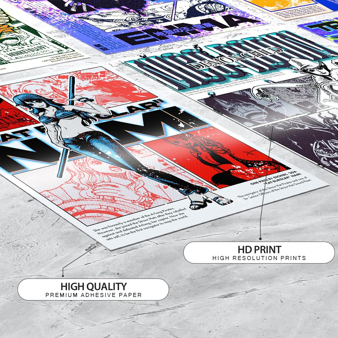 Set of 9 One Piece Anime Wall Posters Size - A4 Poster for Wall Decoration for Bedroom, Office, Living Room, Dorm Room