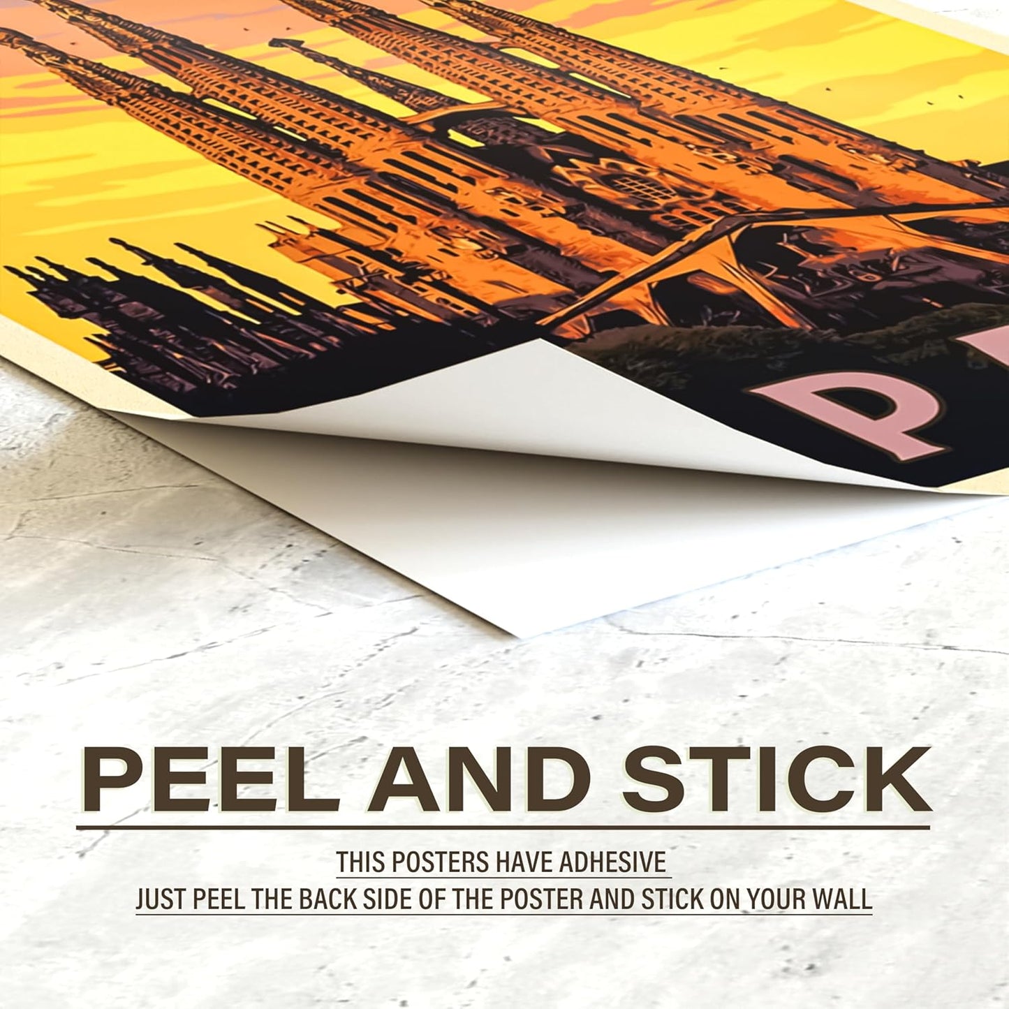 REDCLOUD Peel N Stick Self Adhesive 54 Pcs Travel Country Poster for Room Decor, 4x6 In Wall Collage Kit Posters for Girls, Boys, Teens, Art