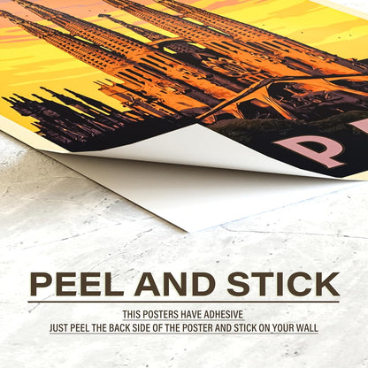 REDCLOUD Peel N Stick Self Adhesive 54 Pcs Travel Country Poster for Room Decor, 4x6 In Wall Collage Kit Posters for Girls, Boys, Teens, Art