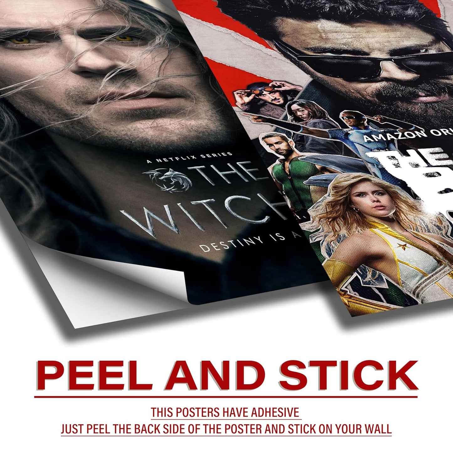 REDCLOUD Peel N Stick Self Adhesive 54 Pcs Web Series Tv Show Wall Collage Kit - 4 x 6 Inches Posters for Wall Decoration - Bedroom, Office, Living Room, Dorm Room