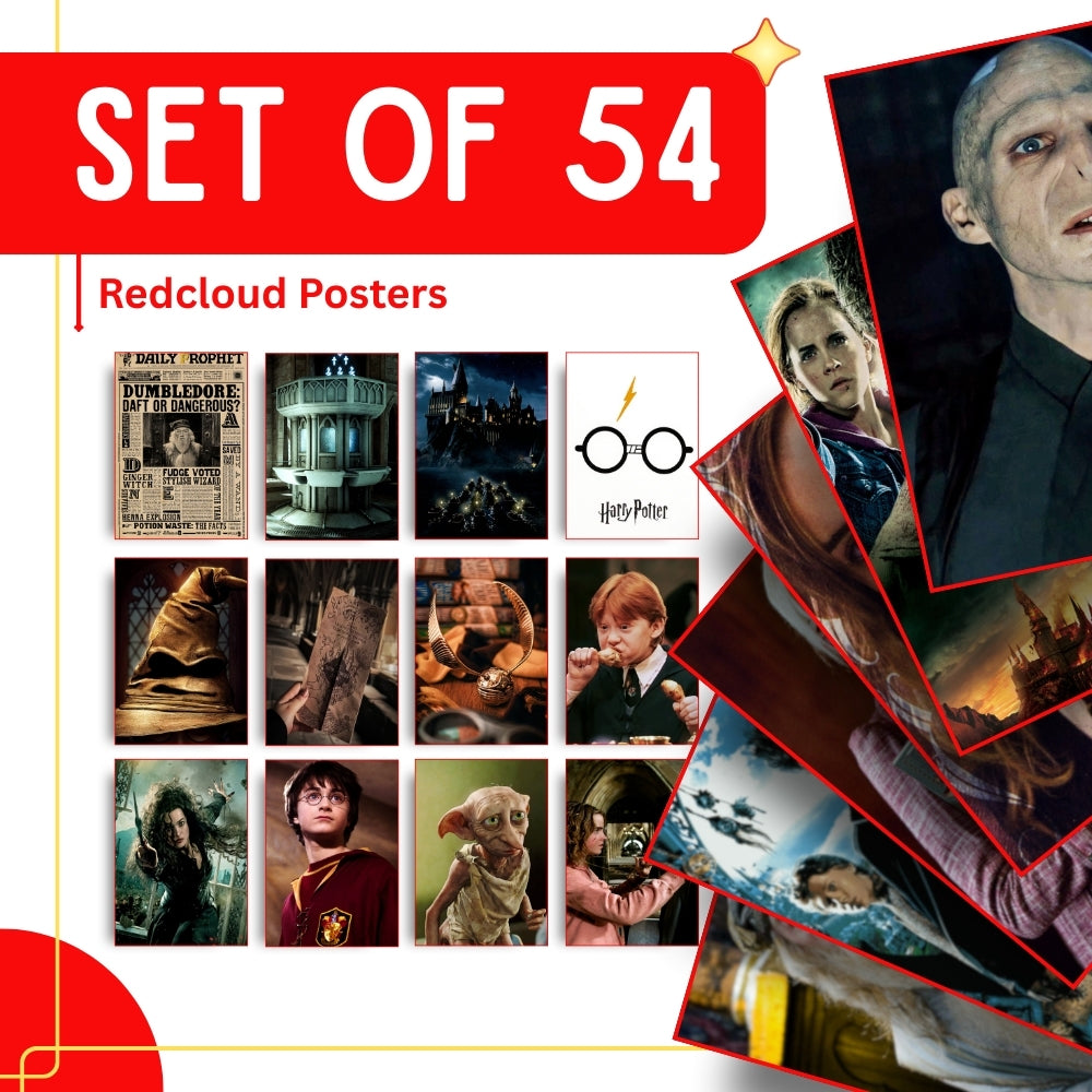 Harry Potter Movie Wall Collage Kit Posters Set of 54 – 4 x 6 Inches Premium 300 GSM Thick Paper Prints