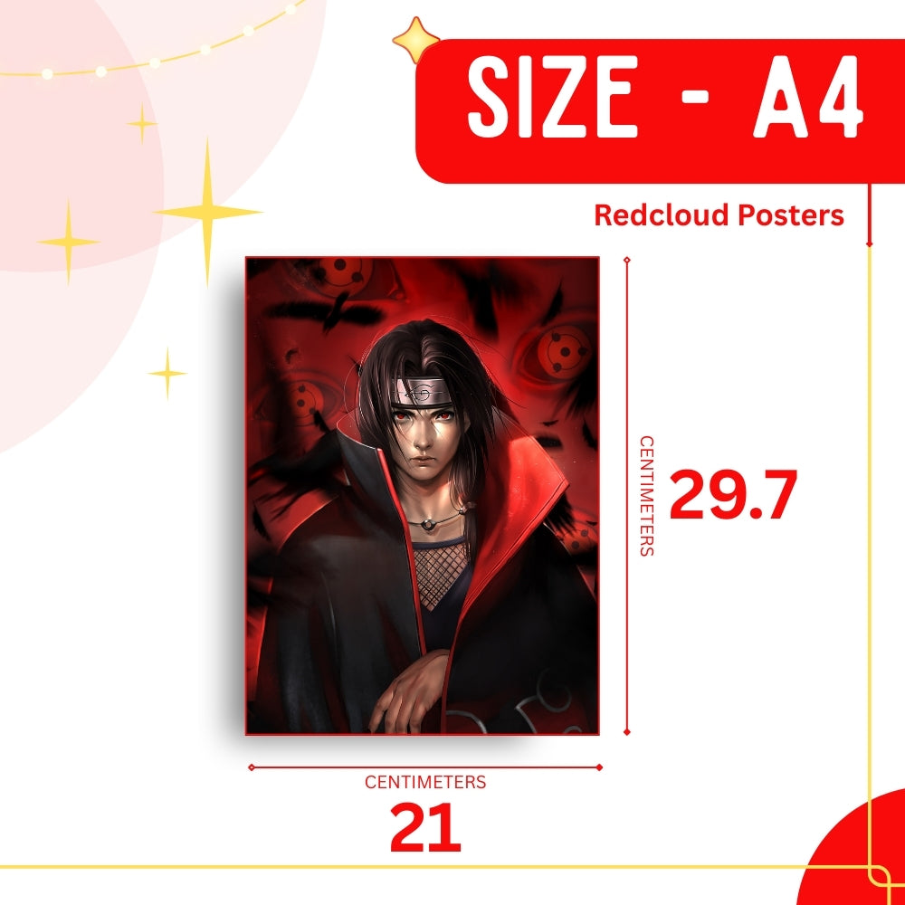 Naruto Anime Posters Set of 20 – A4 Premium 300 GSM Thick Paper Wall Art (Naruto, Sasuke, Itachi, Pain, Madara, Kakashi)