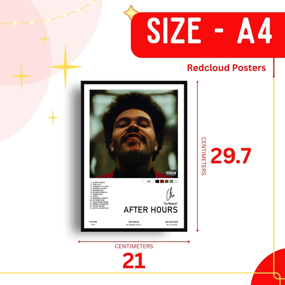 The Weeknd Album Cover Posters Set of 8 – A4 Premium 300 GSM Thick Paper Music Wall Art