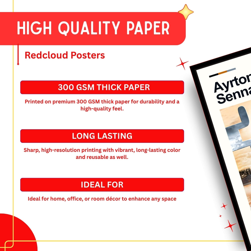 F1 Racing Drivers Posters Set of 9  – A4 Premium 300 GSM Thick Paper Formula 1 Wall Art