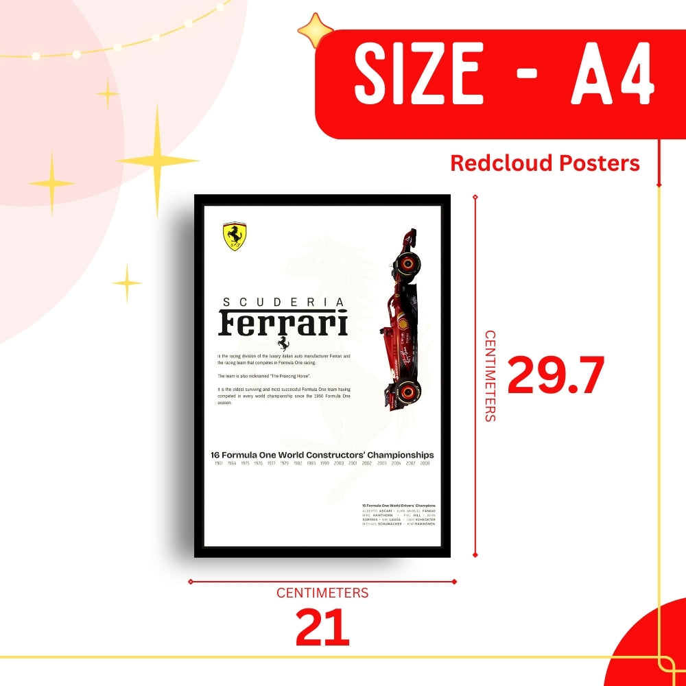 F1 Racing Drivers Posters Set of 9  – A4 Premium 300 GSM Thick Paper Formula 1 Wall Art