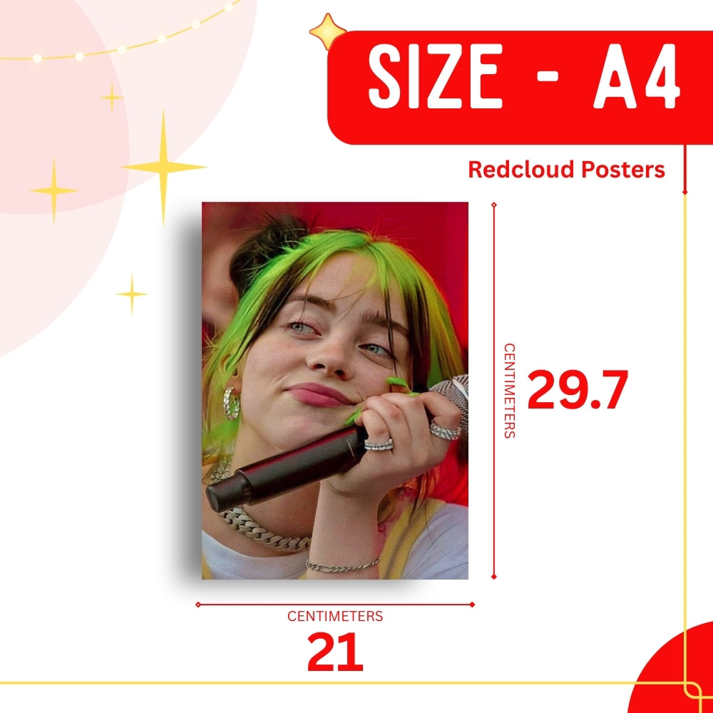 Billie Eilish Music Artist Posters Set of 12 – A4 Premium 300 GSM Thick Paper Aesthetic Wall Art