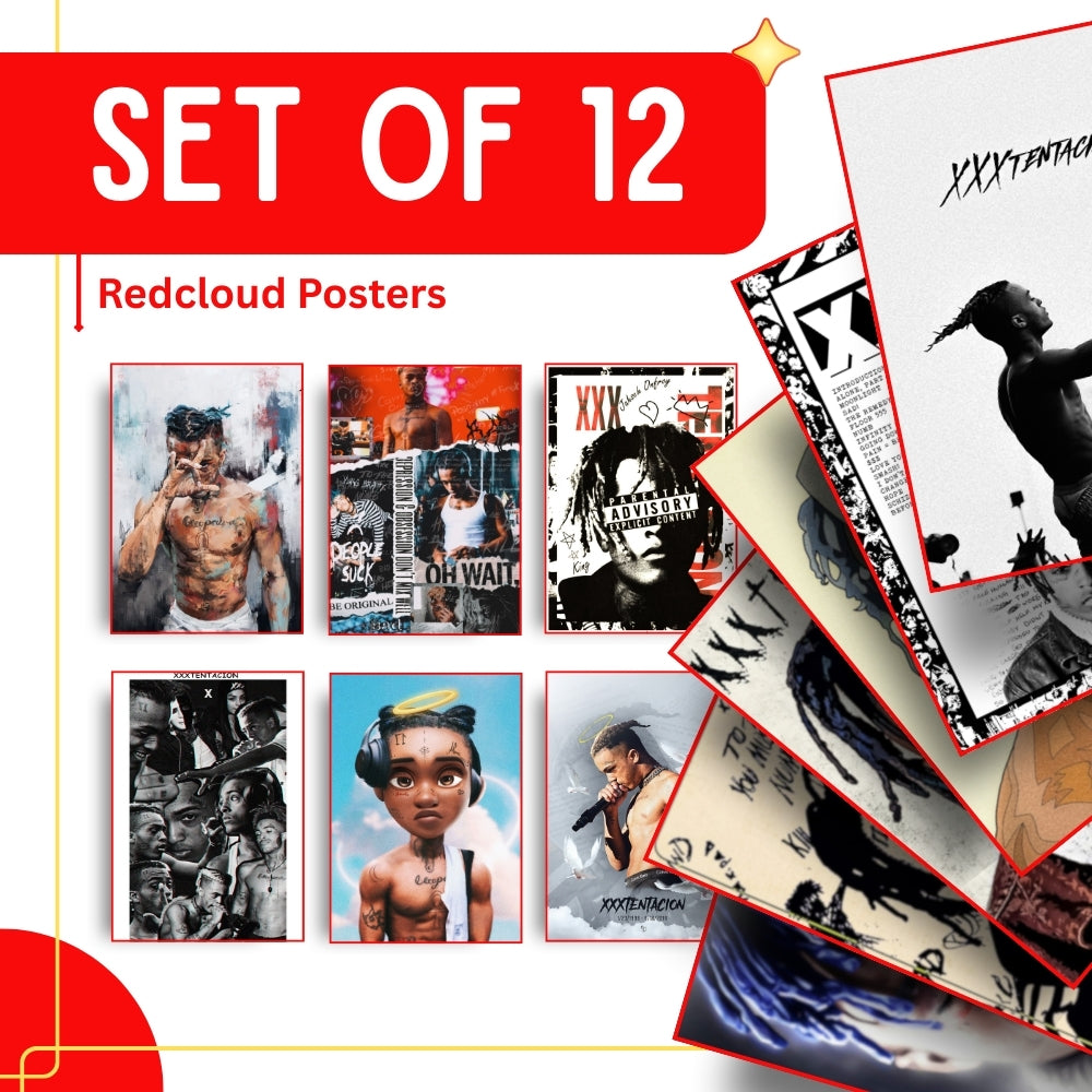 XXXTentacion Music Artist Posters Set of 12 – A4 Premium 300 GSM Thick Paper Hip Hop Wall Art