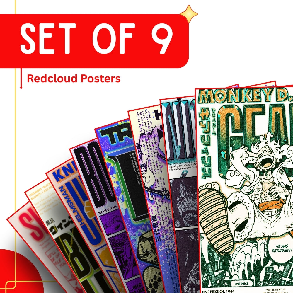 One Piece Anime Wall Posters Set of 9 – A4 Premium 300 GSM Thick Paper Manga Style Wall Art