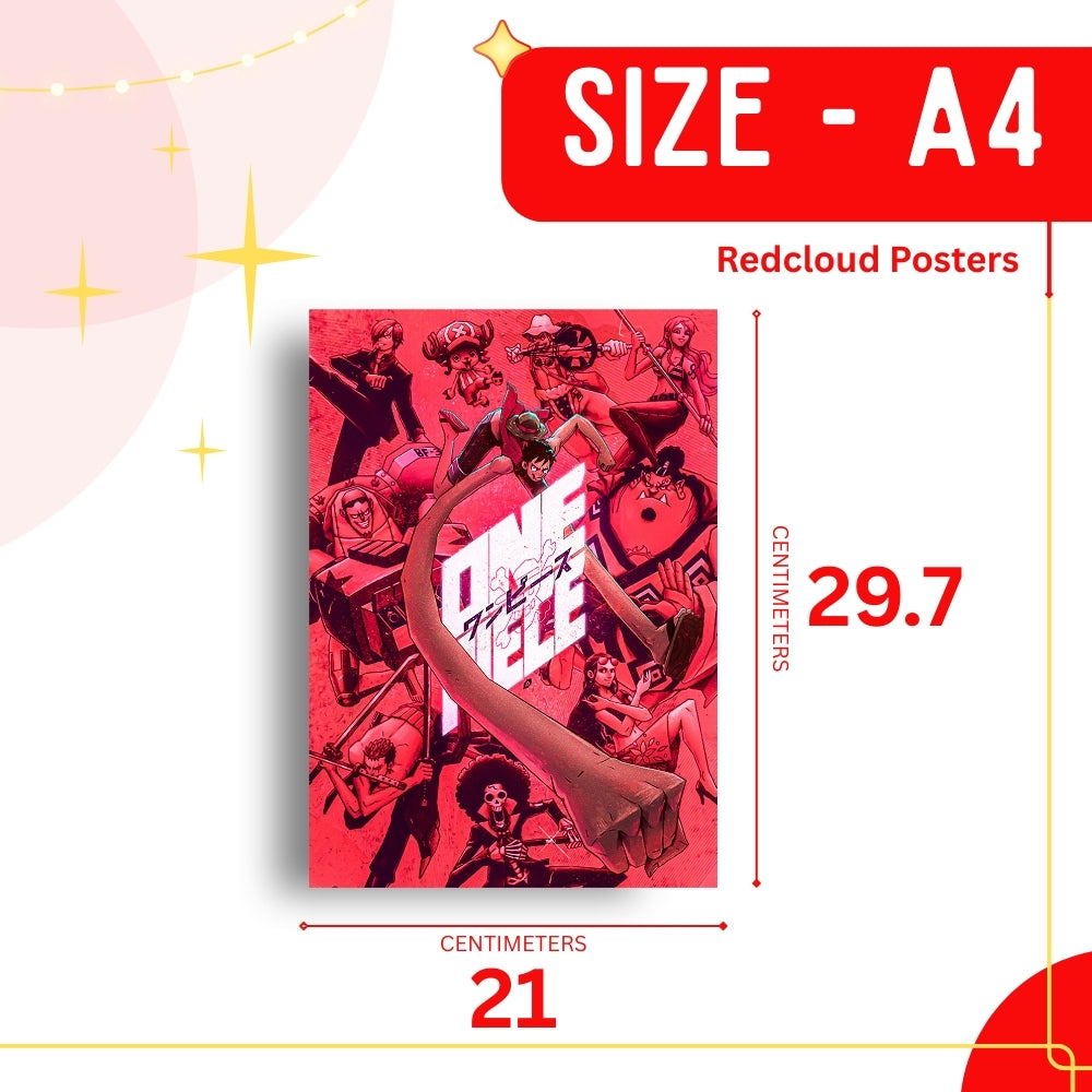 One Piece Anime Wall Posters Set of 10 – A4 Premium 300 GSM Thick Paper Character Wall Art