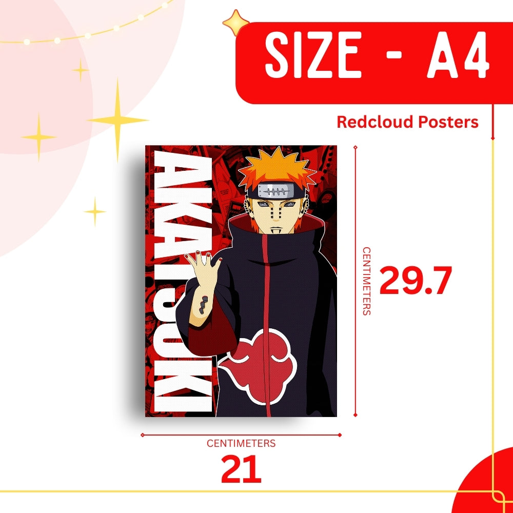 Akatsuki Members Naruto Anime Wall Posters Set of 11 – A4 Premium 300 GSM Thick Paper Character Wall Art