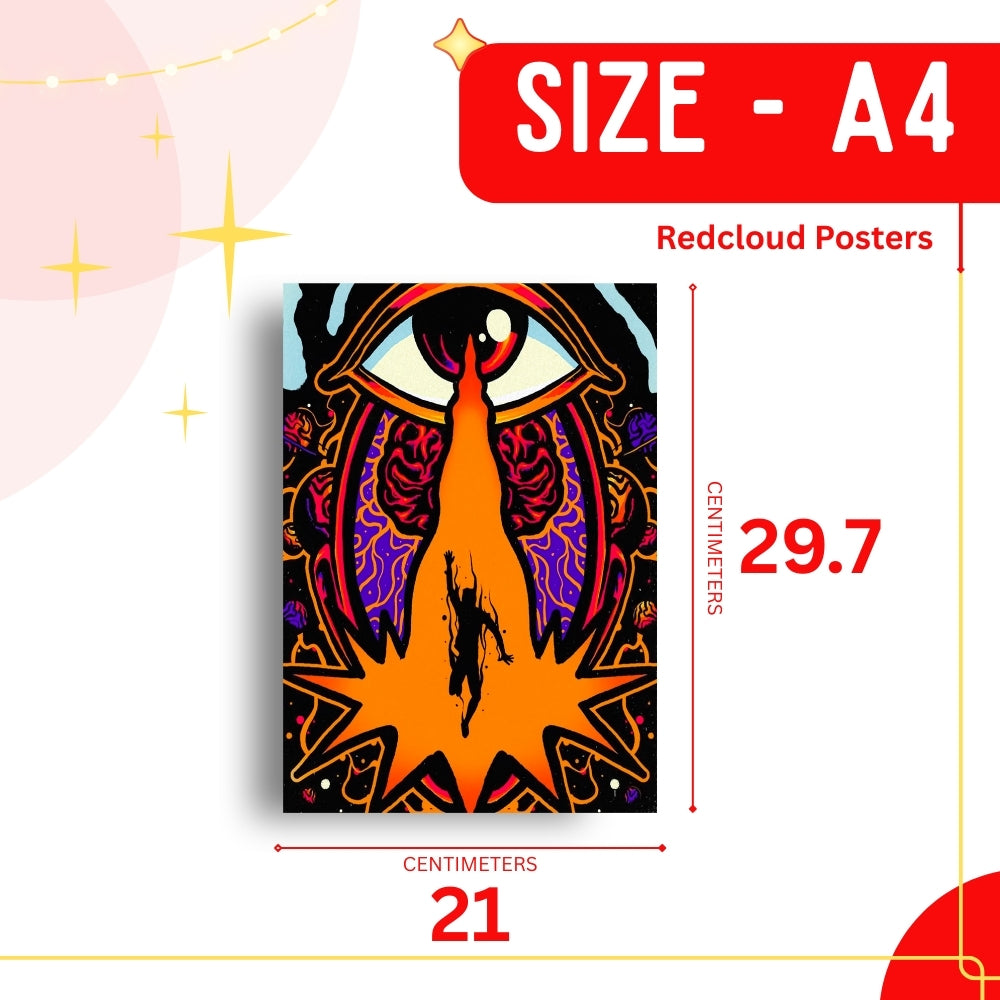 Psychedelic Visionary Wall Posters Set of 12 – A4 Premium 300 GSM Thick Paper Trippy Aesthetic Art Prints