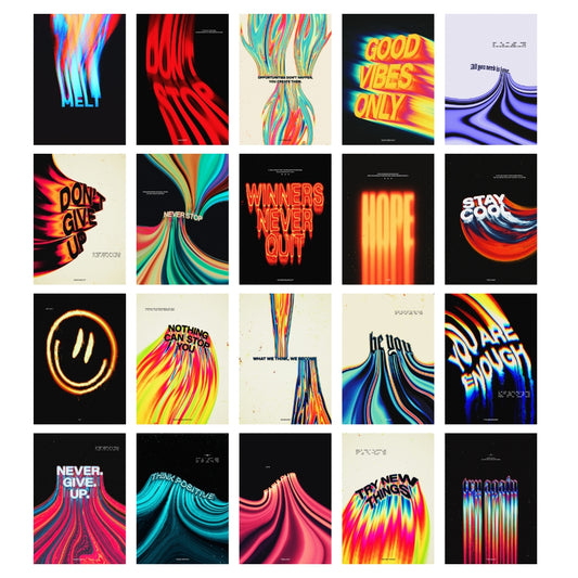 Cool Aesthetic Wall Posters Set of 20 - Bedrooom, Office, Dorms, Studio